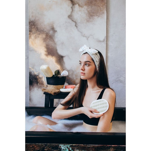 Цена за 2 шт. Мочалка для тела натуральная Доляна, с резинкой, 11.5×8 см, МИКС