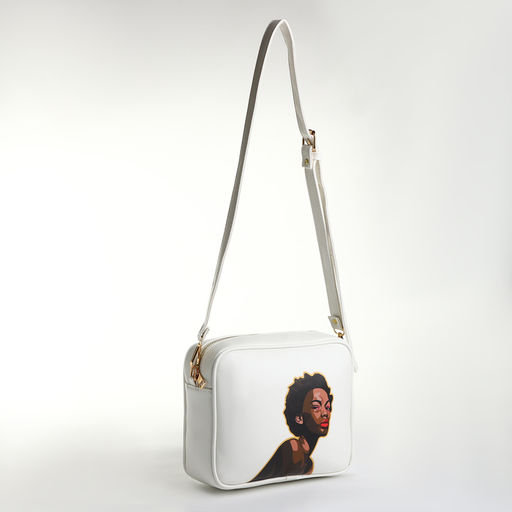 Сумка женская на молнии TEXTURA, 22×8×17 см, с цветным принтом, белая