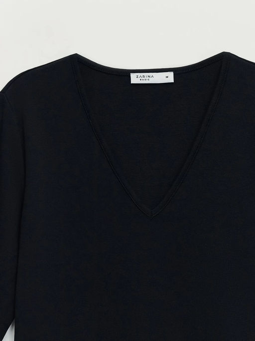 Боди из хлопка с треугольным вырезом / Zarina