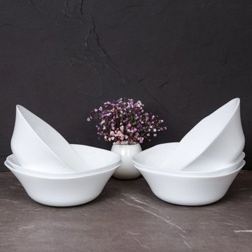 Набор суповых квадратных тарелок 6 штук 500 мл 165 мм белый / FSW-65XN (WHITE) /уп 10 /704204 - Галеонтрейд фото 2