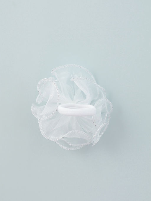 Цена за 6 шт. Бант для волос на резинке «Школьница», воздушная волна, 7 см, белый