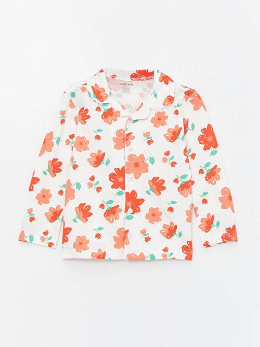 Polo Yaka Uzun Kollu Desenli K?z Bebek Pijama Tak?m? - Waikiki фото 2