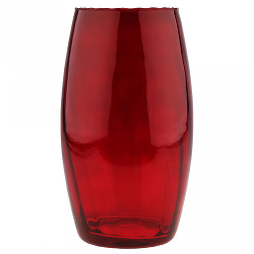 Ваза для цветов стеклянная "Лагиза" 3л, д14см, h25см, рифленная, "Прованс-1600", бордо (Россия)