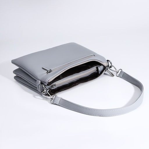 Сумка кросс-боди на молнии, 2 наружных кармана, цвет серый - Simaland фото 7
