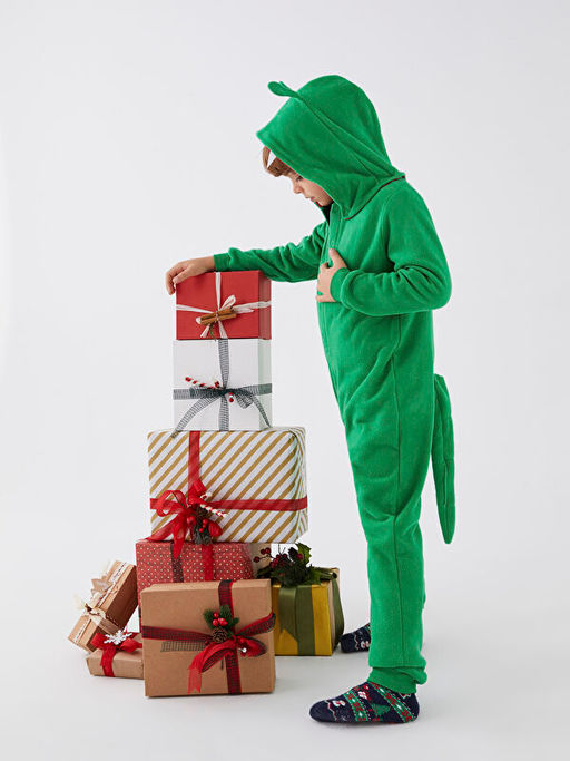 Kap??onlu Nak??l? Uzun Kollu Polar Erkek ?ocuk Tulum - Waikiki фото 2