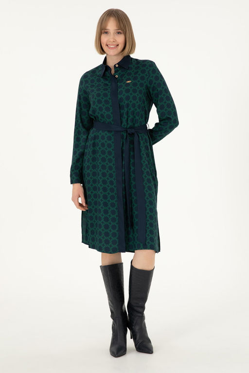 Женское тканое платье цвета индиго Неожиданная скидка в корзине - U.s. polo assn фото 3