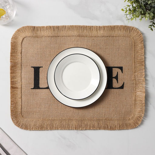 Салфетка сервировочная на стол Доляна Любовь, 4030 см, цвет бежевый  фото 3