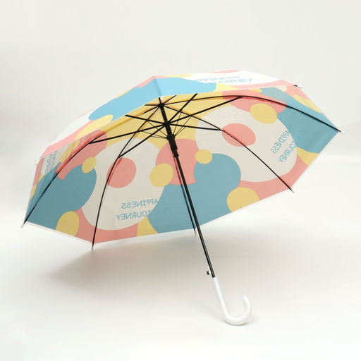Зонт - трость полуавтоматический «Радужный круг», 8 спиц, R=46/54 см, d=92 см, рисунок МИКС