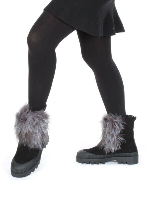 04-M20-5045 Ботинки зимние женские (натуральная замша, натуральный мех) - Фабричный китай фото 3