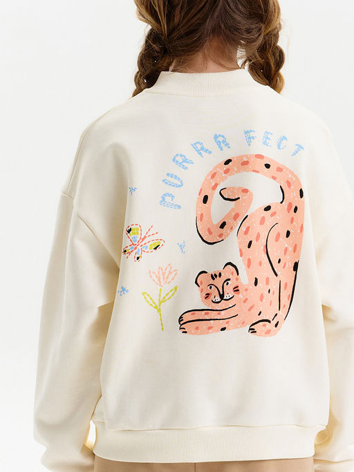 PELICAN, толстовка для девочек, Молочный  фото 2