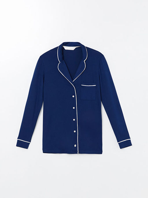 G?mlek Yaka Kad?n Pijama ?st?