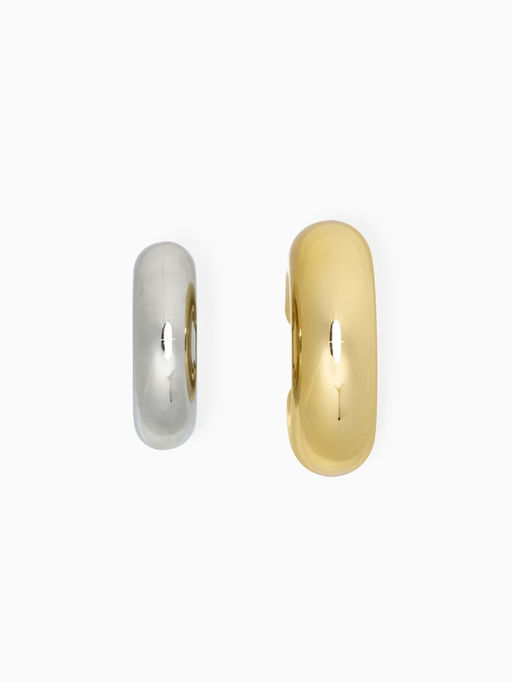 Серьги «Каффы» набор 2 шт., бублики, цвет серебро с золотом