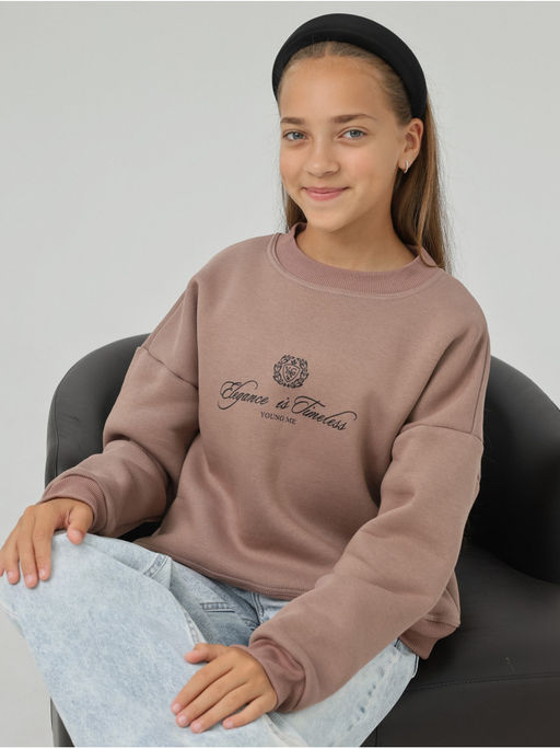 Свитшот Начес Элегант Какао Девочка - София фото 2