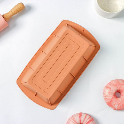 Форма для выпечки Доляна «Хлеб», силикон, 24×13×6 см, внутр.размер 21×11 см, бежевая