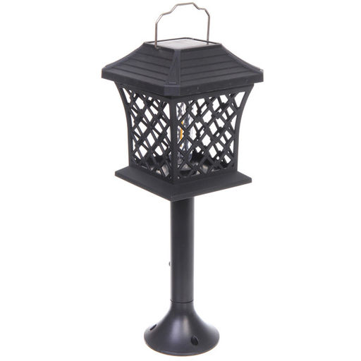 Фонарь садовый "Винтаж" 12*12*13,5 см (h=60 см) на солнечной батарее (универсальный), тёплый белый