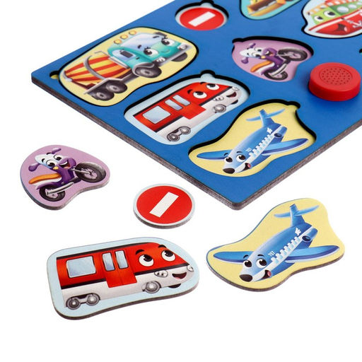 Пазл деревянный с чипом Весёлый транспорт - Лесная мастерская фото 4