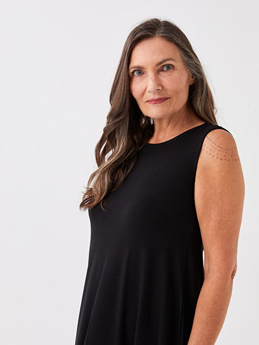 Bisiklet Yaka D?z A Kesim Elbise