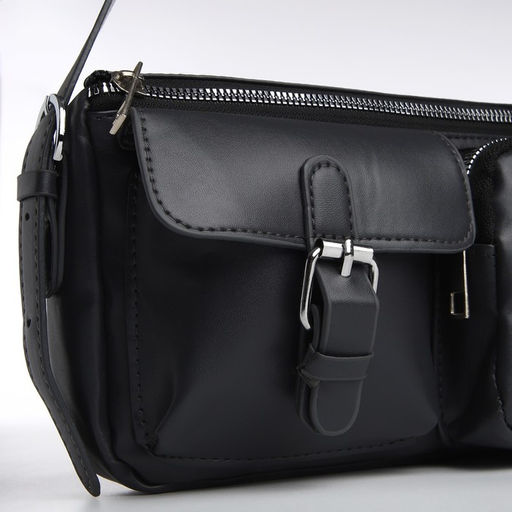 Сумка женская с карманами кожзам, графитный цвет - Nazamok фото 5