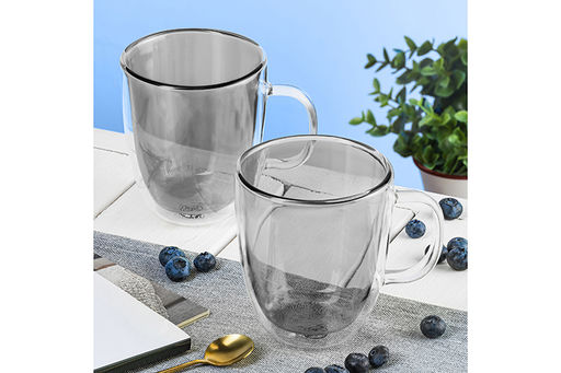 Набор 2 кружек 350 мл 12,5*9,5*11 см Crystal glass серый