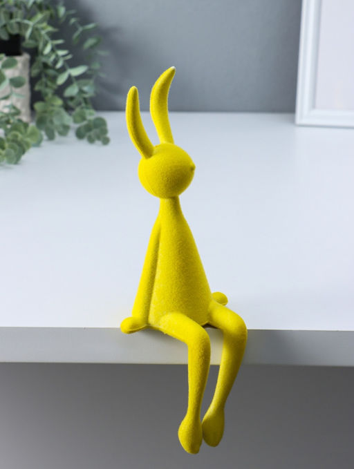 Фигурка настольная Зайчик, жёлтый, на полку, 9?10?28 см