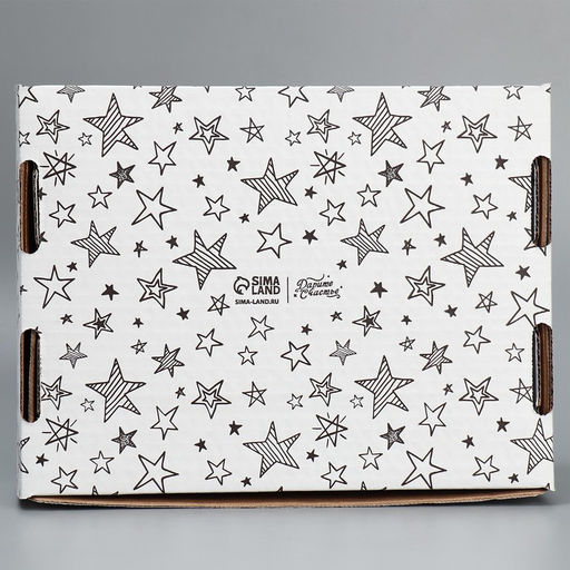 Цена за 5 шт. Коробка сборная с окном Звезды, белый ,27х10х21 см - Дарите счастье фото 4