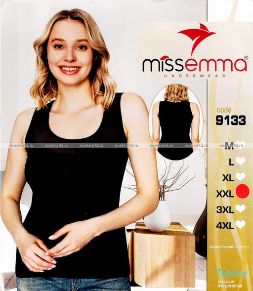 Цена за 1 шт. Майки женские Miss Emma Турция Кружево арт. 9133 черные