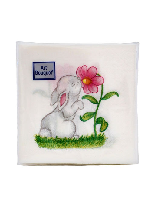 Цена за 5 шт. Салфетки бумажные пасхальные «Милый зайчик», 2 слоя, 20×20 см, 30 шт.