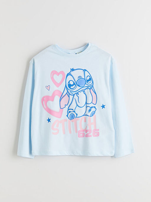 Bisiklet Yaka Stitch Bask?l? K?z ?ocuk Pijama Tak?m? - Waikiki фото 2