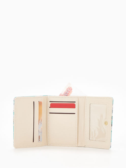 Кошелёк женский на кнопке, 10.5?2.5?8.5 см, с цветочным принтом, разноцветный