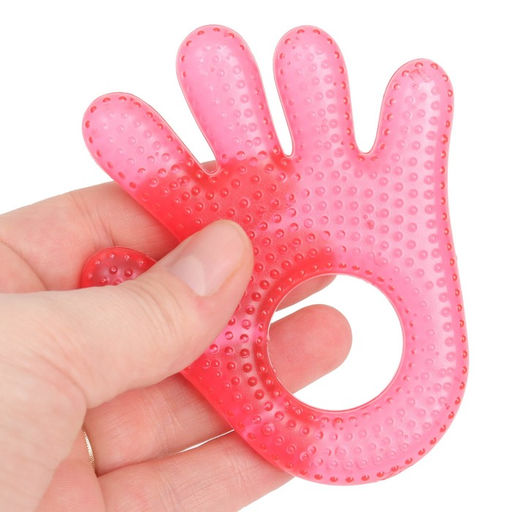 Прорезыватель охлаждающий с водой «Ладошка», красный, Крошка Я МИКС