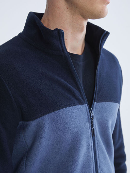 Dik Yaka Polar Erkek Fermuarl? Sweatshirt