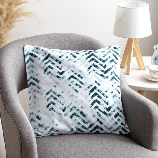 Наволочка декоративная 40х40 см, Zigzags mint, 100% хлопок - Этель фото 2