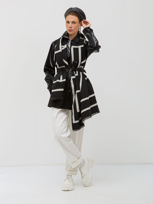 В составе шерсть и кашемир! теплый двусторонний палантин - Tantino фото 2