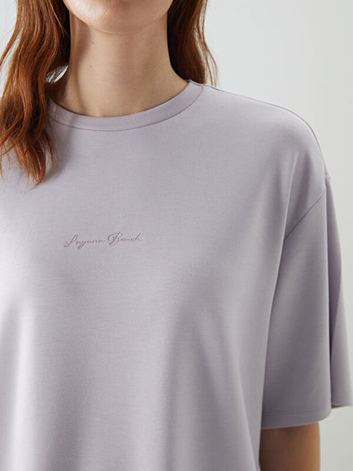 Bisiklet Yaka Oversize Kad?n Ti??rt