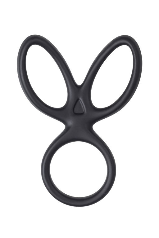 Тройное кольцо на пенис A-TOYS KRAKEN, силикон, черный, 10 см - Toyfa фото 2