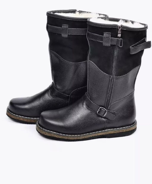 Сапоги Монголки черные с замком, войлочная подошва,