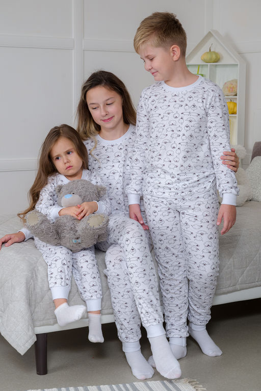 Пижама детская из кулирки пенье на манжетах Дрёма овечки - Амадэль фото 29