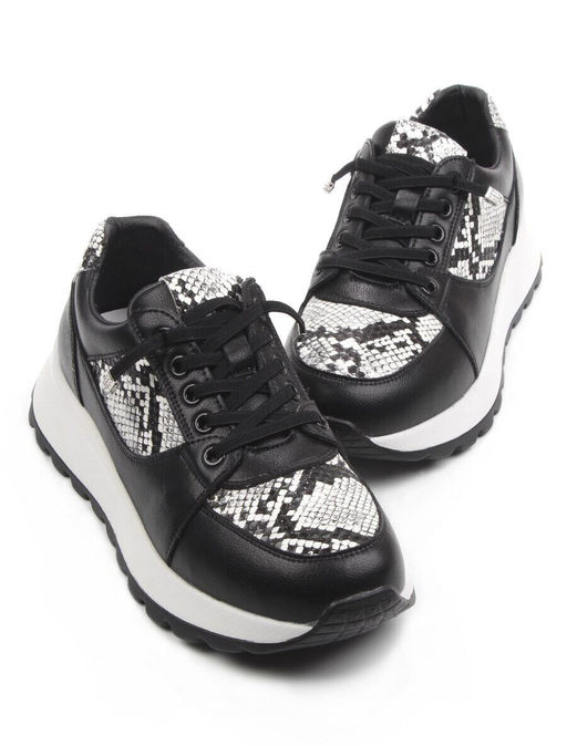 03-A847-10 BLACK Кроссовки женские (натуральная кожа)