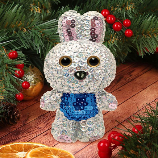 Набор для творчества. Игрушка пайетками Зайка 14,2 х 7,4 х 6,5 см + 3 цвета пайеток - Школа талантов фото 6