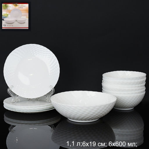 Столовый набор 13 предметов белый фактурный / WV13AT/75685 (WHITE) /уп 4/ С / - Галеонтрейд фото 12
