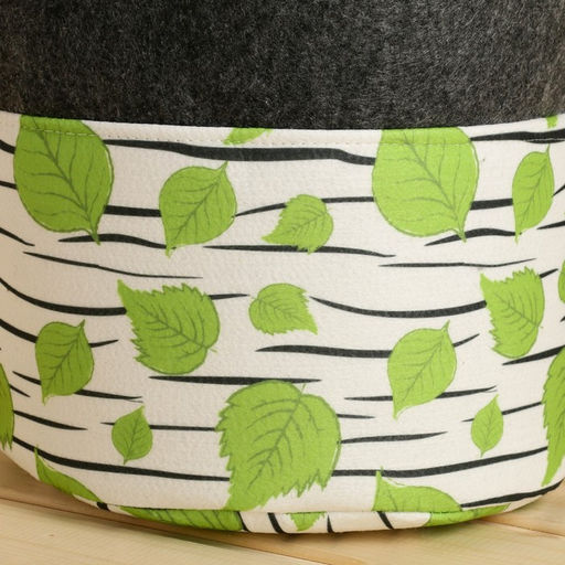 Органайзер для хранения с боковыми ручками, принт березка, серый, 28х28х26 см - Simaland фото 5