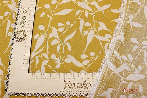 Креп-вискоза с эфф. жатости Лелея цв.горчичный, ш.1.41м, вискоза-100%, 120гр/м.кв - Купава фото 10