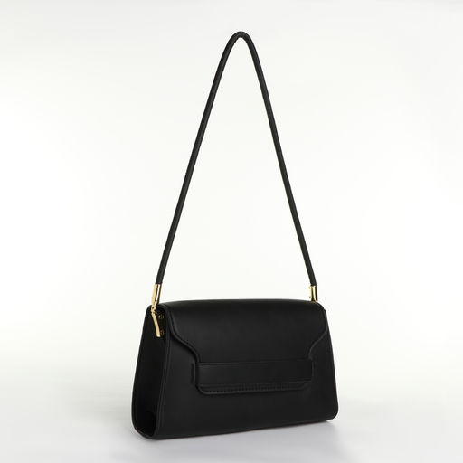 Сумка женская мессенджер без застёжки, 26×7×15 см, чёрная