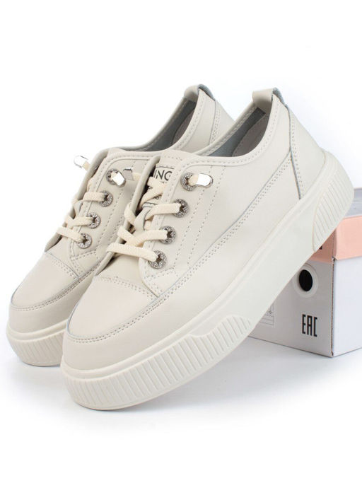 05-SD8-2D BEIGE Кроссовки женские (натуральная кожа) - Фабричный китай фото 15