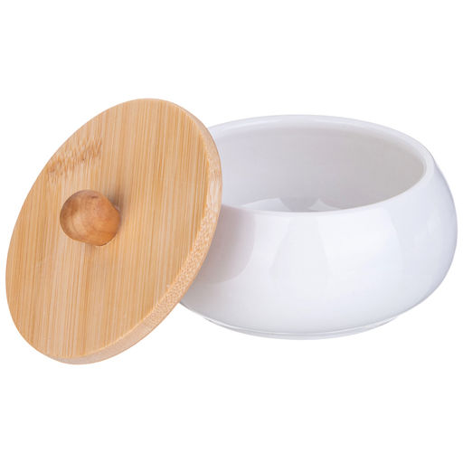 НАБОР БАНОК С ДЕРЕВ. КРЫШКОЙ LEFARD NATIVE 3 ШТ. 8,5*6,5 СМ 150 МЛ НА ДЕРЕВ. ПОДСТАВКЕ  фото 4