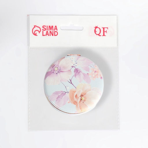 Цена за 2 шт. Зеркало складное Цветочки, d=7.5 см, с увеличением, искусственная кожа, рисунок МИКС - Qf фото 7