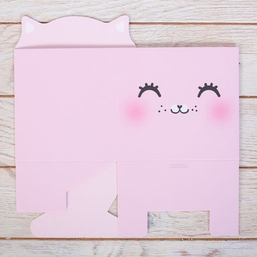 Цена за 2 шт. Коробка для мини букетов «Котик», 12 х 20 х 10 см