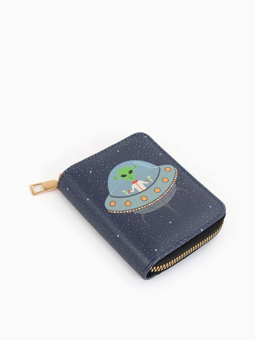 Кошелёк на молнии Выбражулька Космос, 8.5?2.5?10.5 см, детский, синий