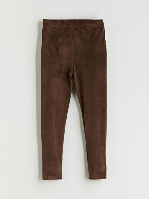 Beli Lastikli Kadife K?z ?ocuk Tayt