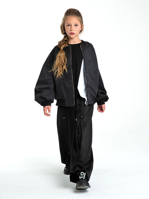 Черная куртка-бомбер, модель 1701 - Mooriposh фото 4